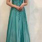 Girlhomeshops--Green exquisite floral beaded fashion long satin prom dress graduation dress gh5524