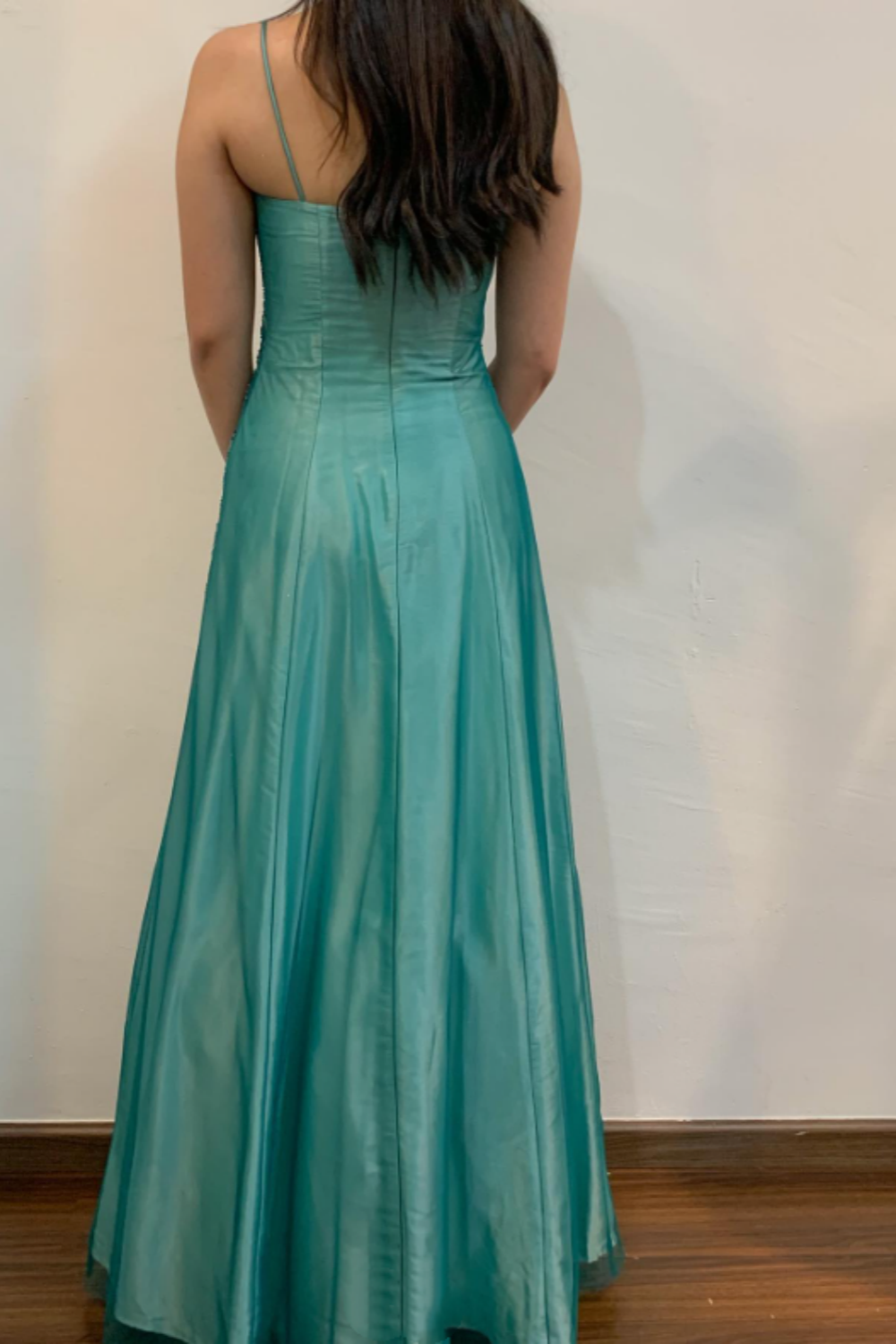Girlhomeshops--Green exquisite floral beaded fashion long satin prom dress graduation dress gh5524