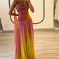 girlhomeshops – Rosa Gelb Vogue Farbverlauf Langes Chiffon-Ballkleid Hochzeitsgast-Partykleid gh5569
