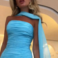 girlhomeshops – Blaues, schlichtes, modisches, langes Chiffon-Ballkleid für Hochzeitsgäste, Partykleid gh5570