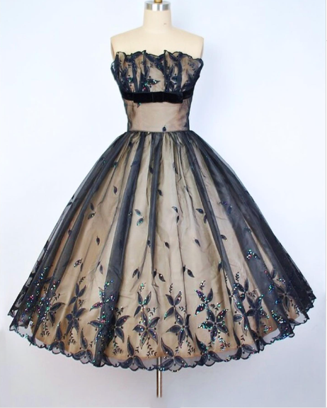 girlhomeshops – Schwarzes, zartes Spitzenkleid aus kurzem Tüll in A-Linie, Geburtstagskleid, Heimkehrkleid, gh5574