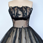 girlhomeshops – Schwarzes, zartes Spitzenkleid aus kurzem Tüll in A-Linie, Geburtstagskleid, Heimkehrkleid, gh5574