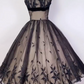 girlhomeshops – Schwarzes, zartes Spitzenkleid aus kurzem Tüll in A-Linie, Geburtstagskleid, Heimkehrkleid, gh5574