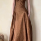 girlhomeshops--Brown Simple Elegant Formal Long Satin Prom Dress gh5606