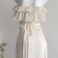 girlhomeshops--White Ruffled Long Chiffon Homecoming Dress gh5697