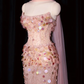 girlhomeshops – Rosa Meerjungfrau-Abendkleid mit Pailletten, lang, Tüll, gh5701