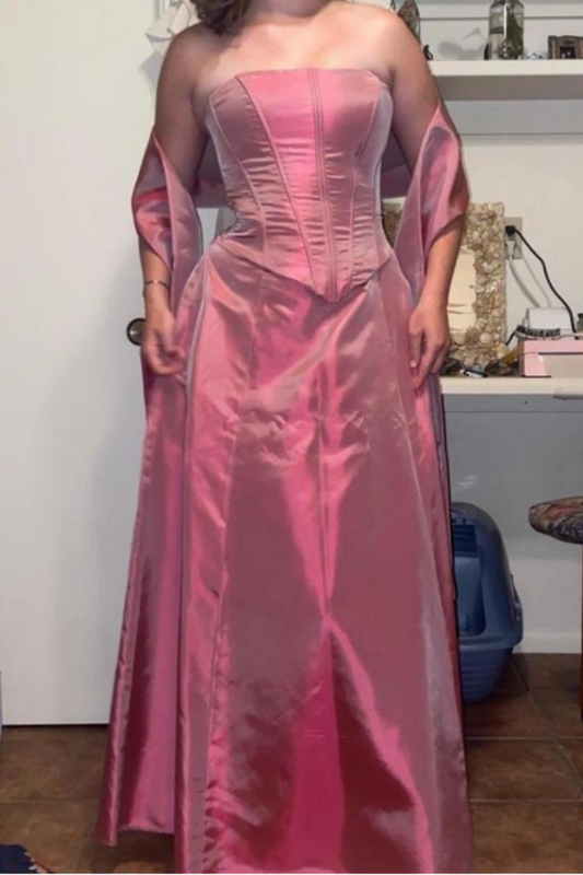 girlhomeshops-Pink retro elegant long prom dress bridesmaid dress gh5760