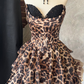 Girlhomeshops - Robe de soirée courte en dentelle à imprimé léopard, élégante et élégante, style corset, moulante, Hoco, GH5810