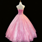 girlhomeshops - Robe bustier rose dégradé à manches longues et sans organza gh5822