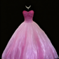girlhomeshops - Robe bustier rose dégradé à manches longues et sans organza gh5822