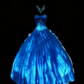 girlhomeshops-Blue Strapless Long Organza Gown  gh5823