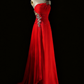 girlhomeshops-Glamouröses, glänzendes, rotes Ballkleid mit einer Schulter und Kristallen, gh5849