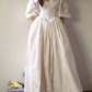 Girlhomeshops - Robe de bal longue blanche, simple, décontractée, style rétro, manches bouffantes, style maternité, gh5851