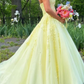Girlhomeshops--💛Yellow tulle fashion long princess prom dress party dress ball gown gh5451