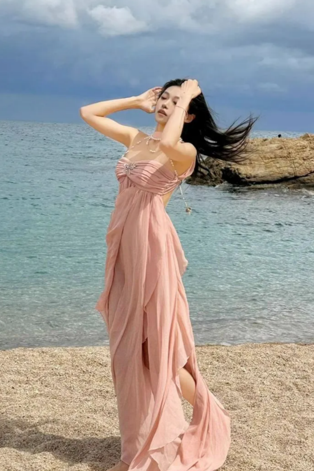 girlhomeshops-Strandurlaubskleid, Hochzeitsgastkleid, Partykleid, Freizeitkleid, bequemes Kleid, modisches Outfitgh5857