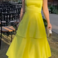 girlhomeshops-Gelb, modisch, lang, Satin, Ballkleid, schlichtes Abschlusskleid, Businesskleid, formelles Kleid, gh5863