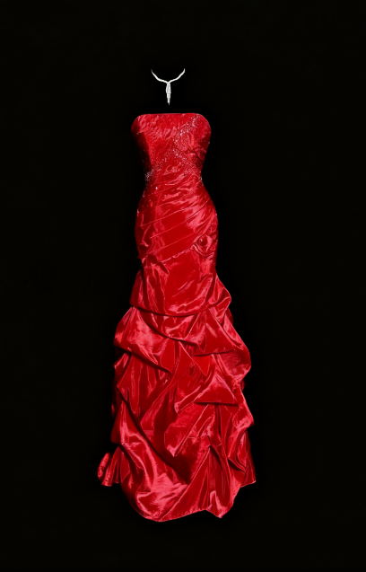 girlhomeshops-Prom Highlight Style Rot Satin Strass Trägerlos Bodenlang Ballkleid gh5880