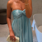 girlhomeshops-Blaues Tube-Top, modisch, elegant, lang, für Hochzeitsgäste, Partykleid, gh5924