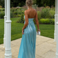 girlhomeshops-Blaues Tube-Top, modisch, elegant, lang, für Hochzeitsgäste, Partykleid, gh5924