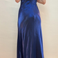 girlhomeshops-Dark Navy Blue Imperial Dress Sparkling and charming delicate beaded spaghetti strap vintage dress gh6179