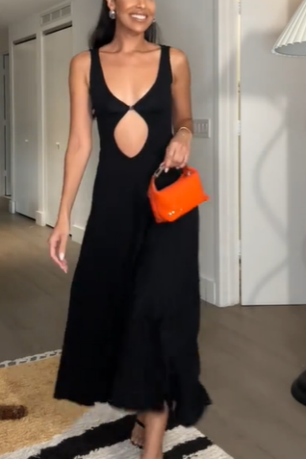 Girlhomeshops - Robe de soirée longue en mousseline de soie, élégante et sexy, noire, gh5154
