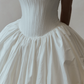 Vintage Princess Style Spaghetti Strap Sleeveless Gown | Satin Waist-Fitted Ballgown Maxi Dress for Wedding Bridal Engagement Luxury Dinner Party gh6419