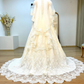 Robe de bal longue vintage en dentelle et tulle à manches gigot | Style édouardien, col montant, idéale pour un mariage, une cérémonie ou un gala (gh6409)
