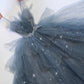 Wunderschönes, funkelndes, exquisites, mit Perlen besetztes, langes Tüll-Ballkleid-Abendkleid mit Strasssteinen und mehrlagigem Kleid gh1001