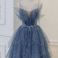 Wunderschönes, funkelndes, exquisites, mit Perlen besetztes, langes Tüll-Ballkleid-Abendkleid mit Strasssteinen und mehrlagigem Kleid gh1001