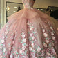 Wunderschönes langes Ballkleid mit Blumenmuster in Rosa, formelles Abendkleid gh2023