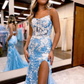 Mermaid Spaghetti Straps Lace Tulle Prom Dress with Slit gh2701