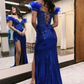 Mermaid Off the Shoulder Sequin Lace Prom Dress gh2697