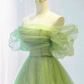 Grünes langes Ballkleid aus Tüll in A-Linie, grünes Abendkleid aus Tüll gh2732