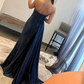 Meerjungfrau trägerloses Satin-Ballkleid mit Schlitz gh2693