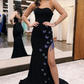 Mermaid Strapless Glitter Prom Dress with Fringes gh2698