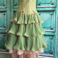 Grün rosa süße Spaghettiträger mehrlagiges langes Spitzentüll Ballkleid Abendkleid Coming-of-Age-Zeremoniekleid gh2931