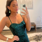 Mermaid Spaghetti Straps Sequin Prom Dress gh2699