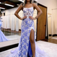 Mermaid Spaghetti Straps Lace Tulle Prom Dress with Slit gh2701