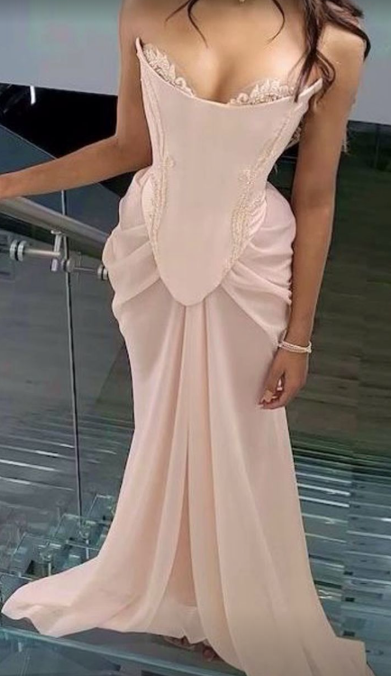 Rosa Vintage elegante Perlen A-Linie Spitze Ballkleid Abendkleid gh2926