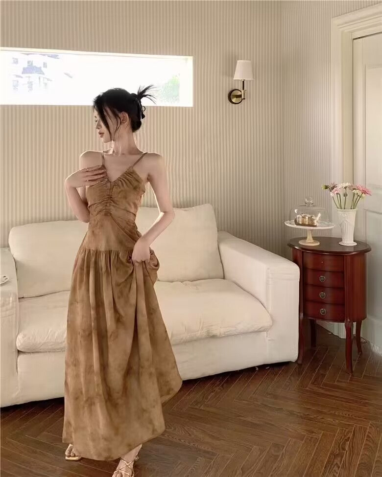 Robe bustier à imprimé vintage français 3084