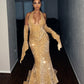 Red Shiny Pretty V Neck Long Bodycon Sexy Sequined Prom Dress Formal Evening Gown Party Dress gh3414