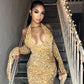 Red Shiny Pretty V Neck Long Bodycon Sexy Sequined Prom Dress Formal Evening Gown Party Dress gh3414