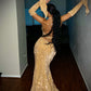 Red Shiny Pretty V Neck Long Bodycon Sexy Sequined Prom Dress Formal Evening Gown Party Dress gh3414