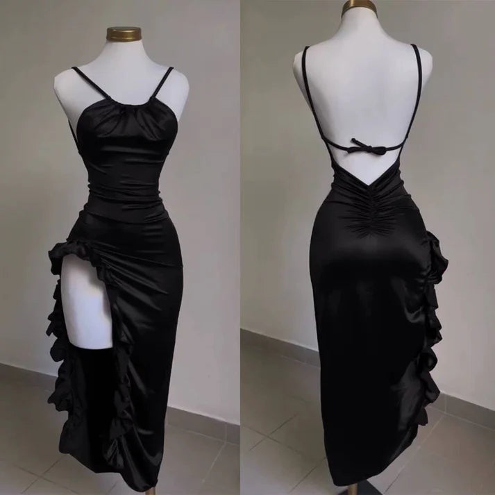 Lila Fashion Chic Hosenträger Lange Elegante Sexy Bodycon Ballkleid Abendkleid Mode Party Kleid gh3449