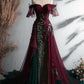 Burgundy gorgeous retro exquisite applique elegant strapless long tulle ball gown evening dress prom dress gh3451