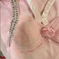 Rosa Blumen Perlen Lange Satin Tüll Ballkleid Abendkleid Partykleid gh4487