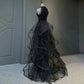 Burgund/Schwarz/Blau Glänzendes, figurbetontes, langes, elegantes Ballkleid mit Pailletten, Abendkleid gh3058
