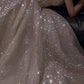 Champagner wunderschöne glänzende elegante Mode Spaghetti-Träger lange Pailletten Ballkleid, Abendkleid, Partykleid gh3520