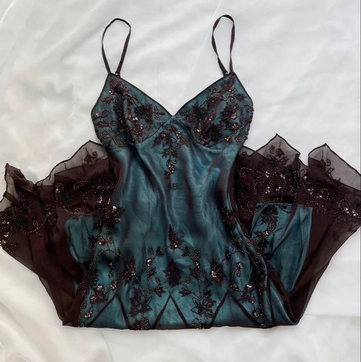 Turquoise Gorgeous Vintage Exquisite Beading Spaghetti Strap Long/Short Chiffon Ball Gown Evening Gown Party Dress Homecoming Dress gh3333