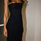 Robe de soirée longue noire brillante, élégante, à épaules dénudées, à paillettes, coupe ajustée, longueur au sol, robe de bal, robe de soirée gh3474